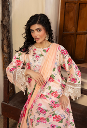 Humdum Zaiba Embroidered Karandi Unstitched 3Pc Suit D-01