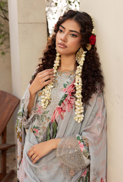Humdum Zaiba Embroidered Karandi Unstitched 3Pc Suit D-04