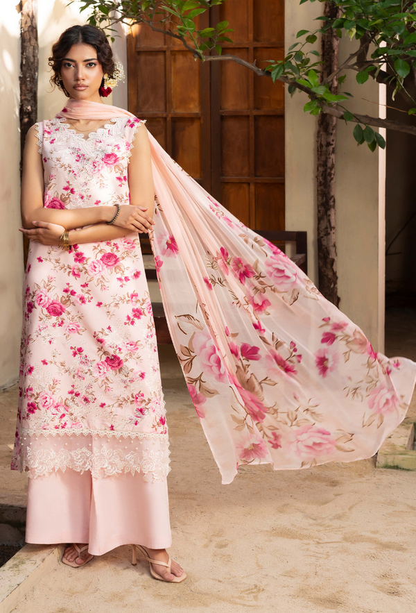 Humdum Zaiba Embroidered Karandi Unstitched 3Pc Suit D-07
