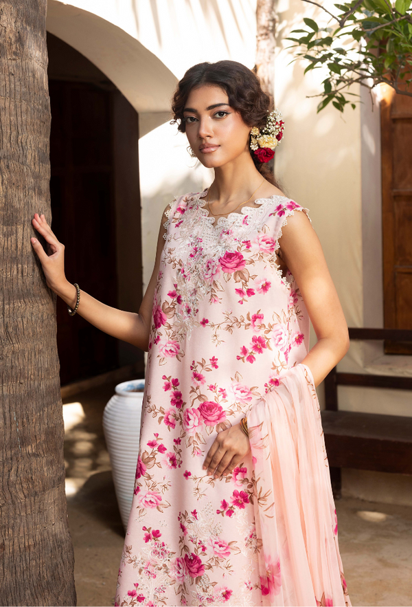 Humdum Zaiba Embroidered Karandi Unstitched 3Pc Suit D-07