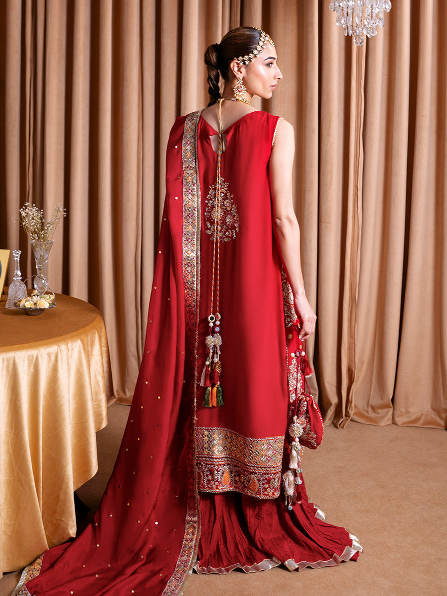Faiza Faisal Rema Embroidered Raw Silk Unstitched 3Pc Suit - Zaina