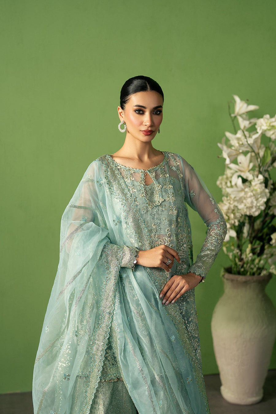 Ayzel Pehli Nazar Embroidered Organza Unstitched 3Pc Suit AZW-25-V1-04 ZARBAAF