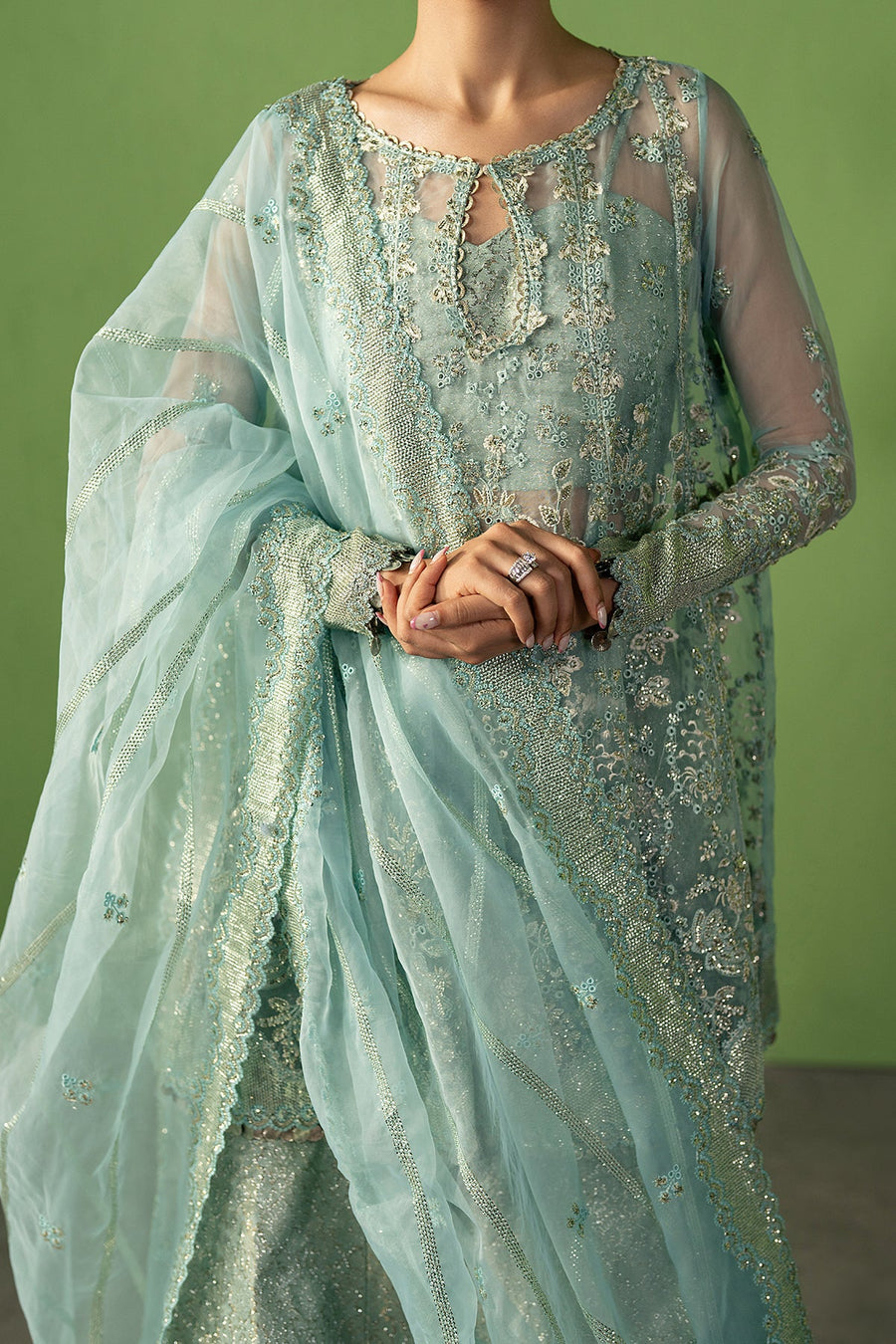 Ayzel Pehli Nazar Embroidered Organza Unstitched 3Pc Suit AZW-25-V1-04 ZARBAAF