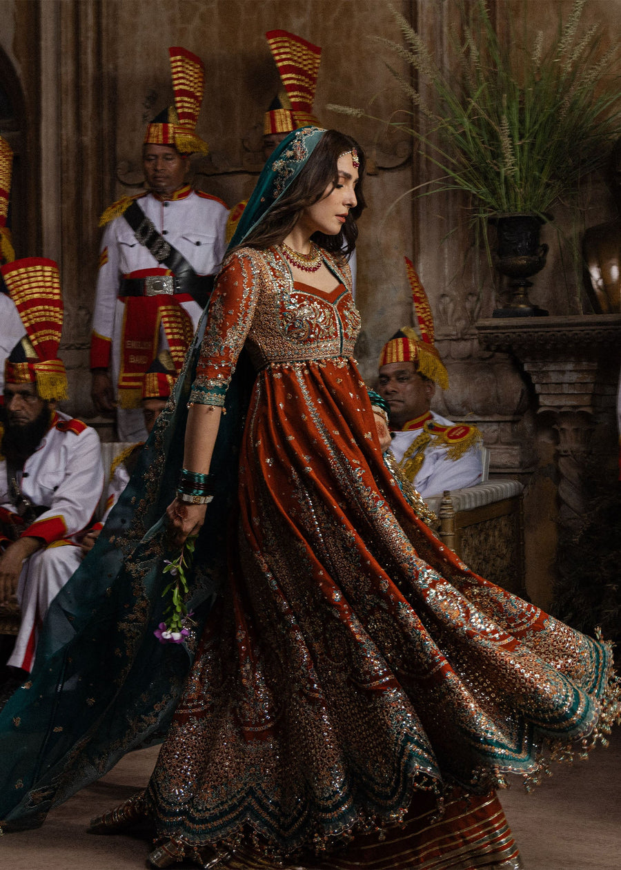 Hussain Rehar Festive Embroidered Korean Raw Silk Unstitched 3Pc Suit - ZARIN