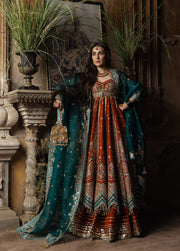 Hussain Rehar Festive Embroidered Korean Raw Silk Unstitched 3Pc Suit - ZARIN