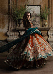 Hussain Rehar Festive Embroidered Korean Raw Silk Unstitched 3Pc Suit - ZARIN