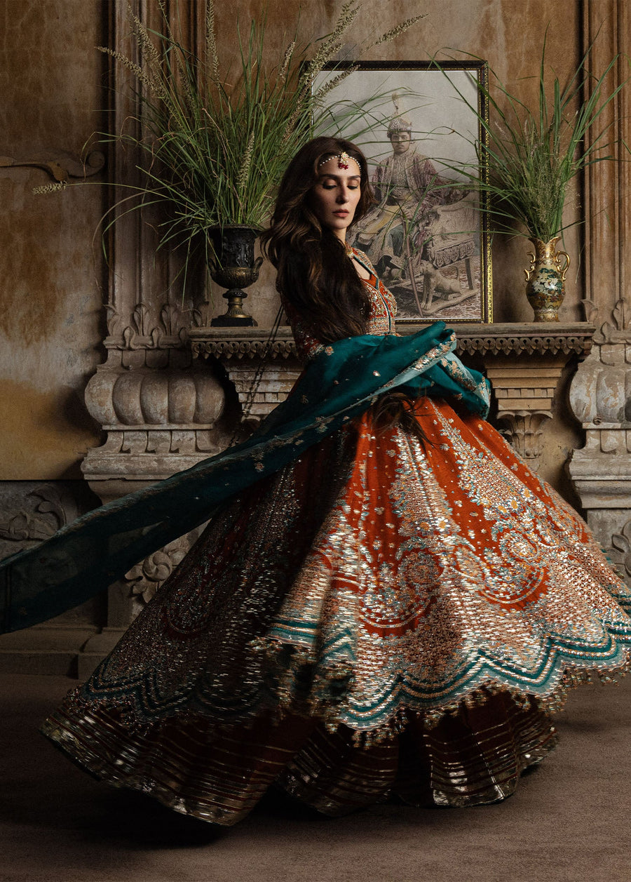 Hussain Rehar Festive Embroidered Korean Raw Silk Unstitched 3Pc Suit - ZARIN