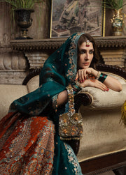 Hussain Rehar Festive Embroidered Korean Raw Silk Unstitched 3Pc Suit - ZARIN