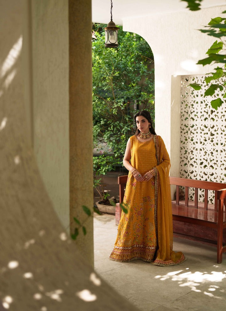 Neeshay Shagun Embroidered Raw Silk Unstitched 3Pc Suit - ZARINA