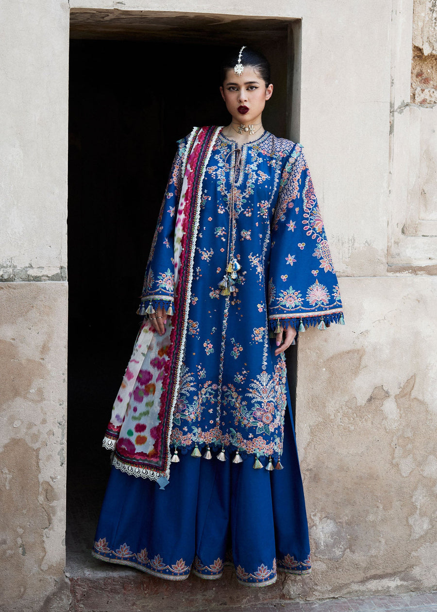 Hussain Rehar Nirmal Unstitched Embroidered Lawn 3Pc Suit - Zarqa