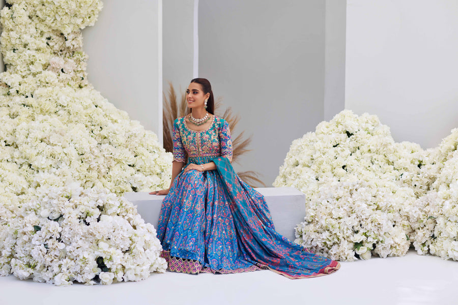 Mina Hasan Embroidered Raw Silk Unstitched 3Pc Suit - Zayna
