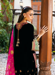 Zainab Chottani Embroidered Velvet Unstitched 3Pc Suit - Zeba