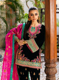 Zainab Chottani Embroidered Velvet Unstitched 3Pc Suit - Zeba