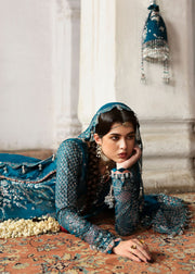 Hussain Rehar Massarat Embroidered Organza Unstitched 3Pc Suit - Zebunisa