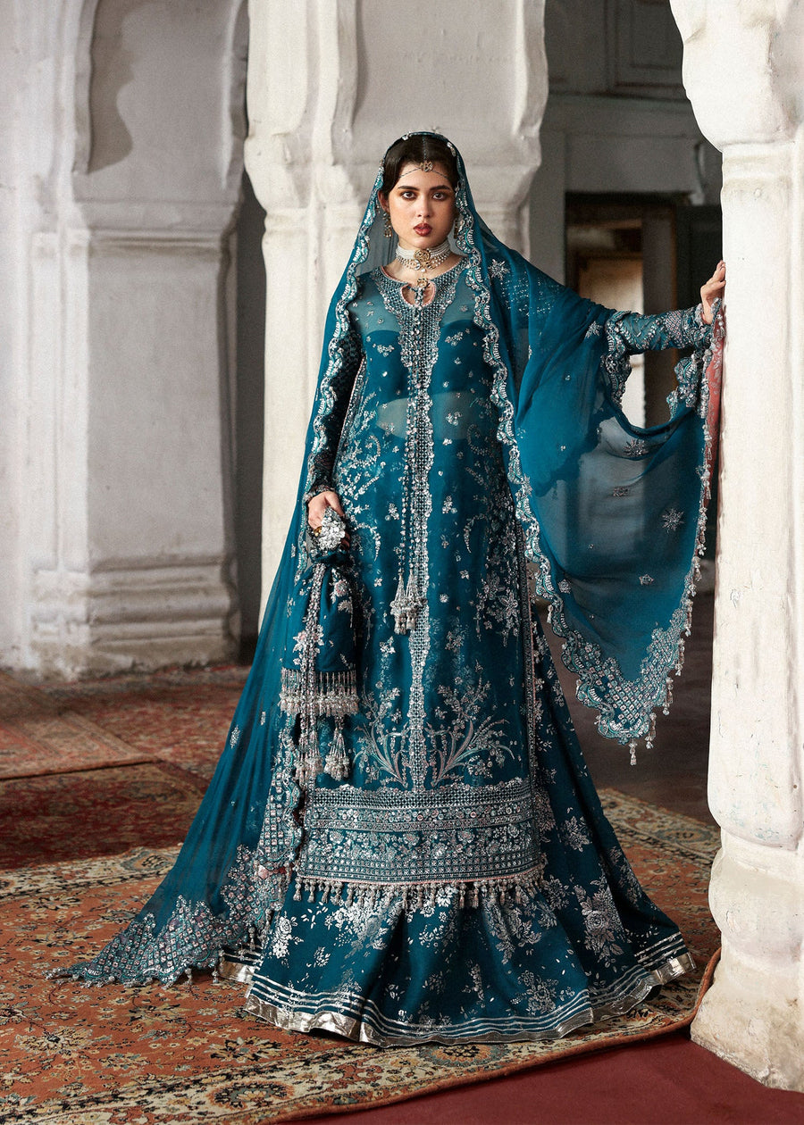 Hussain Rehar Massarat Embroidered Organza Unstitched 3Pc Suit - Zebunisa