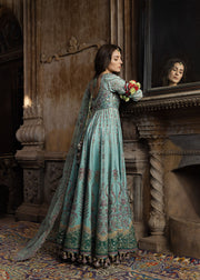 Hussain Rehar Festive Embroidered Raw Silk Unstitched 3Pc Suit - ZEENAT