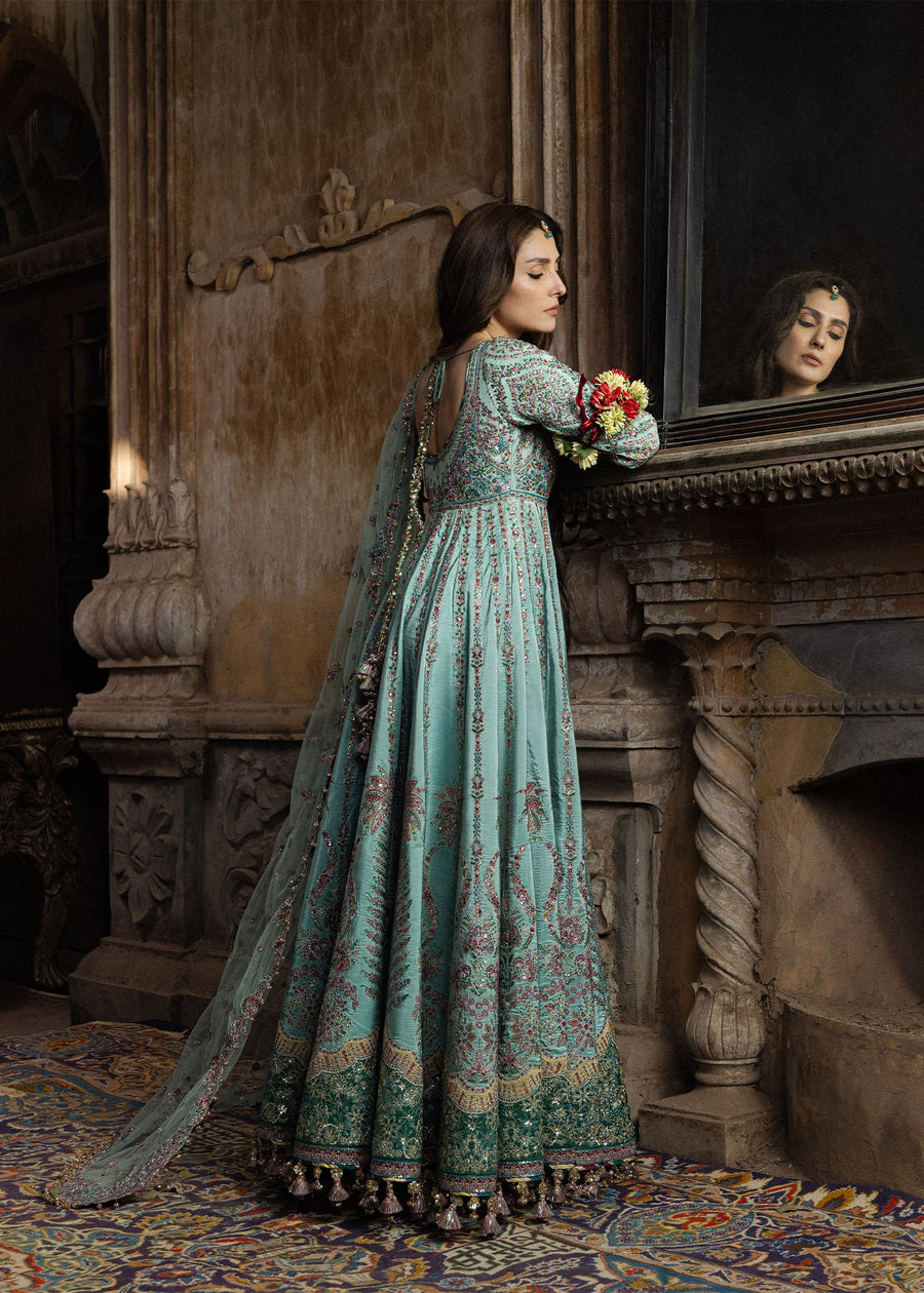 Hussain Rehar Festive Embroidered Raw Silk Unstitched 3Pc Suit - ZEENAT