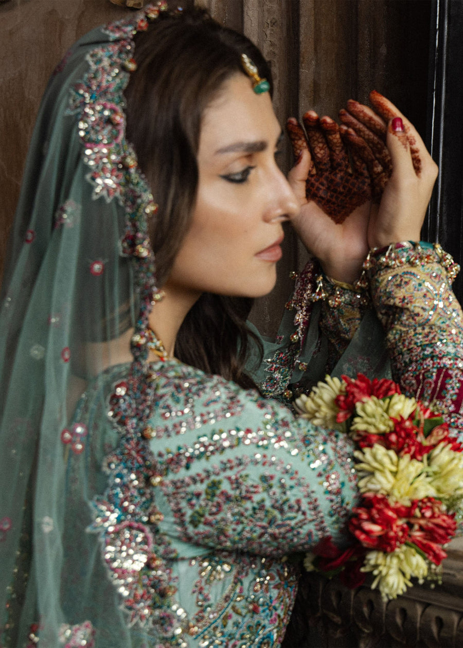Hussain Rehar Festive Embroidered Raw Silk Unstitched 3Pc Suit - ZEENAT
