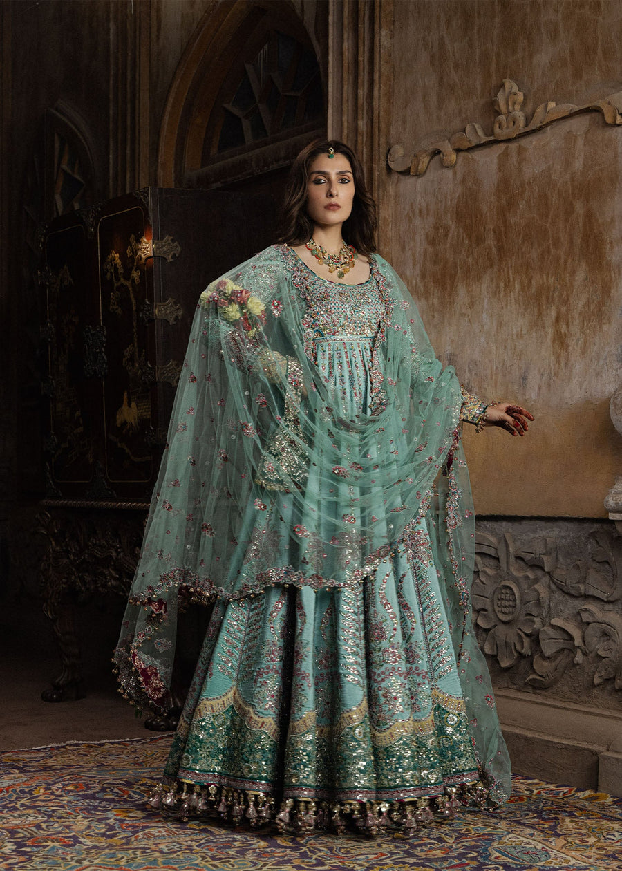 Hussain Rehar Festive Embroidered Raw Silk Unstitched 3Pc Suit - ZEENAT
