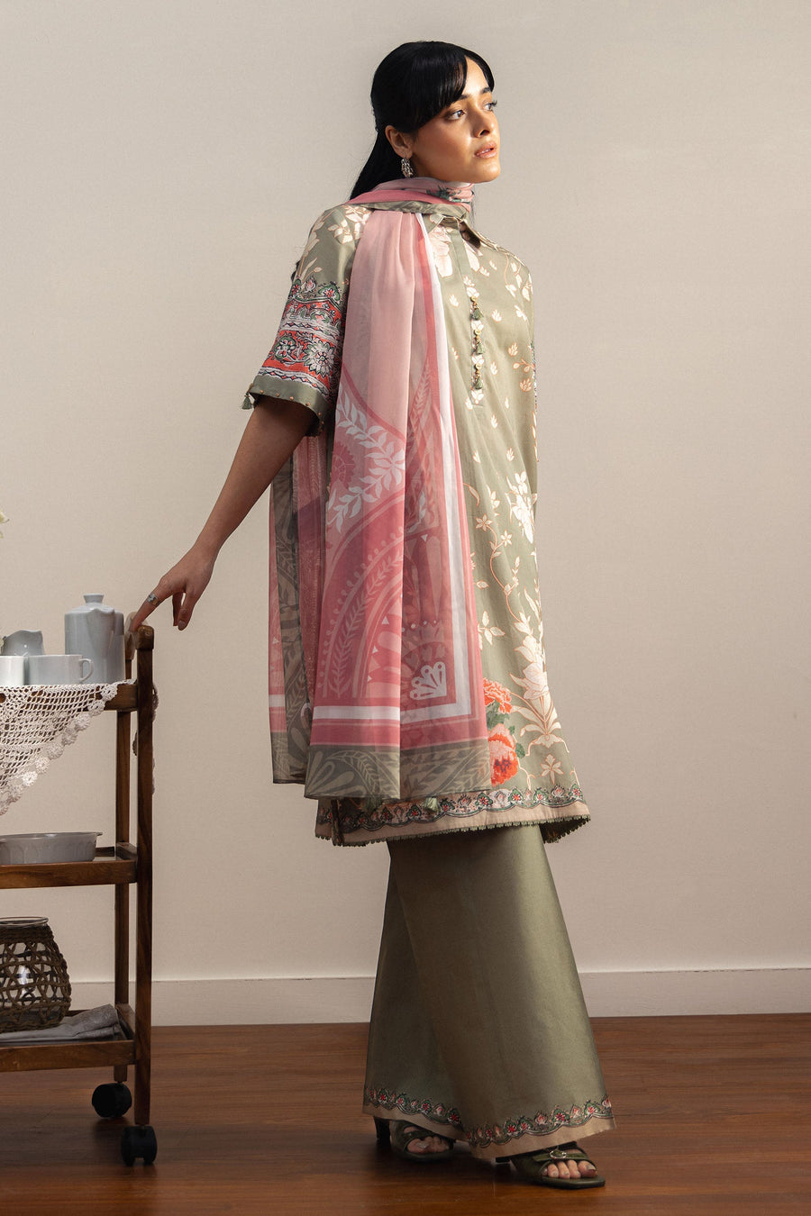 Coco by Zara Shahjahan Prints Unstitched Lawn 3Pc Suit D-10A Zen