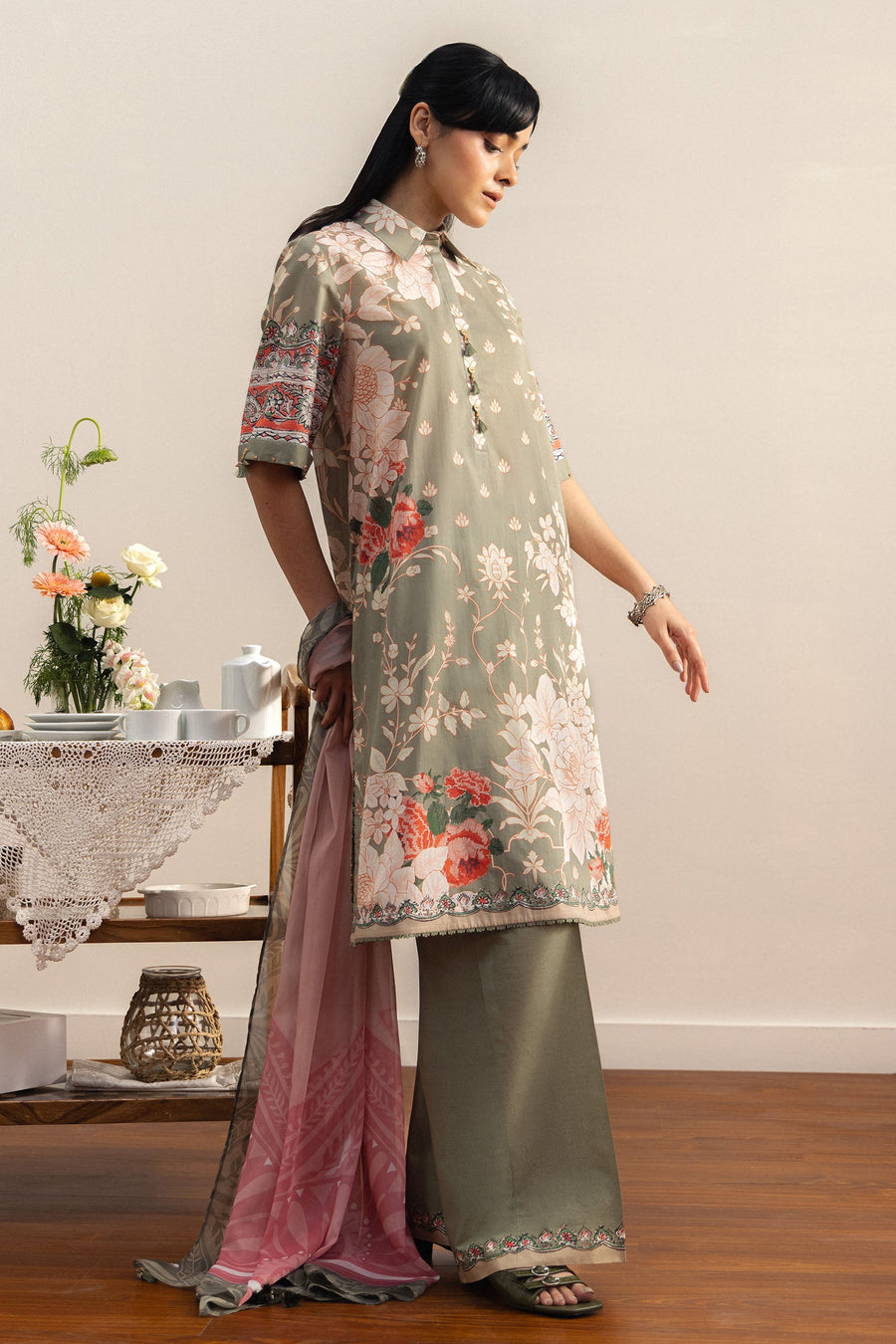 Coco by Zara Shahjahan Prints Unstitched Lawn 3Pc Suit D-10A Zen
