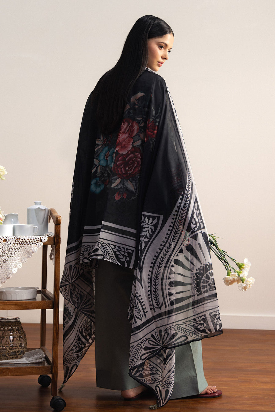 Coco by Zara Shahjahan Prints Unstitched Lawn 3Pc Suit D-10B Zen
