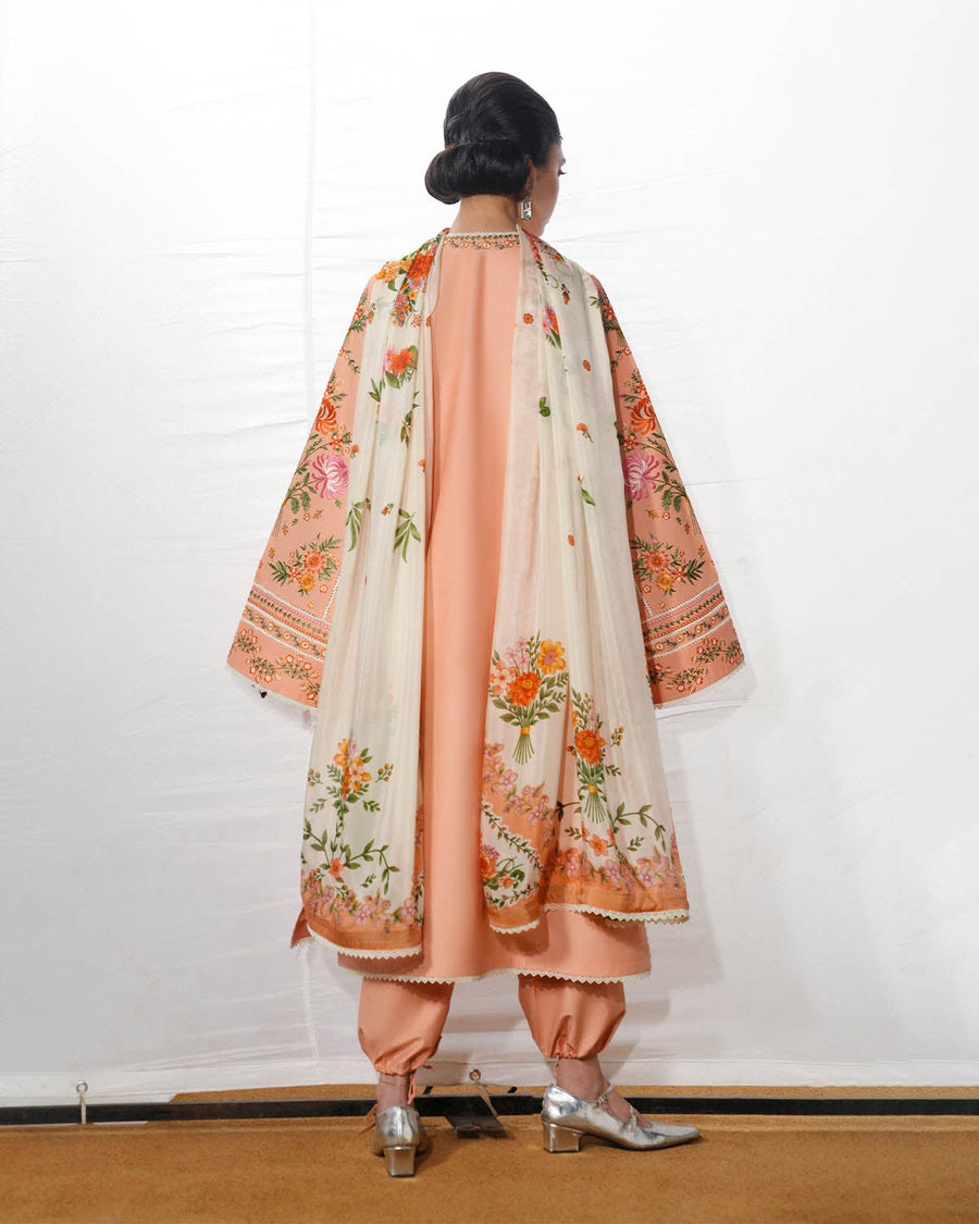 Jugnu Lahore The Reserved View Embroidered Cotton Unstitched 3Pc Suit - Zerah