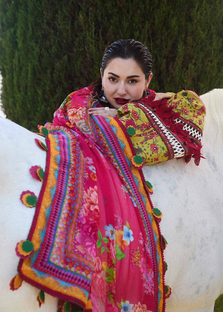 Hussain Rehar Embroidered Luxury Lawn Unstitched 3Pc Suit D-03 ZEST
