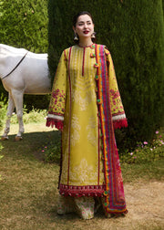 Hussain Rehar Embroidered Luxury Lawn Unstitched 3Pc Suit D-03 ZEST