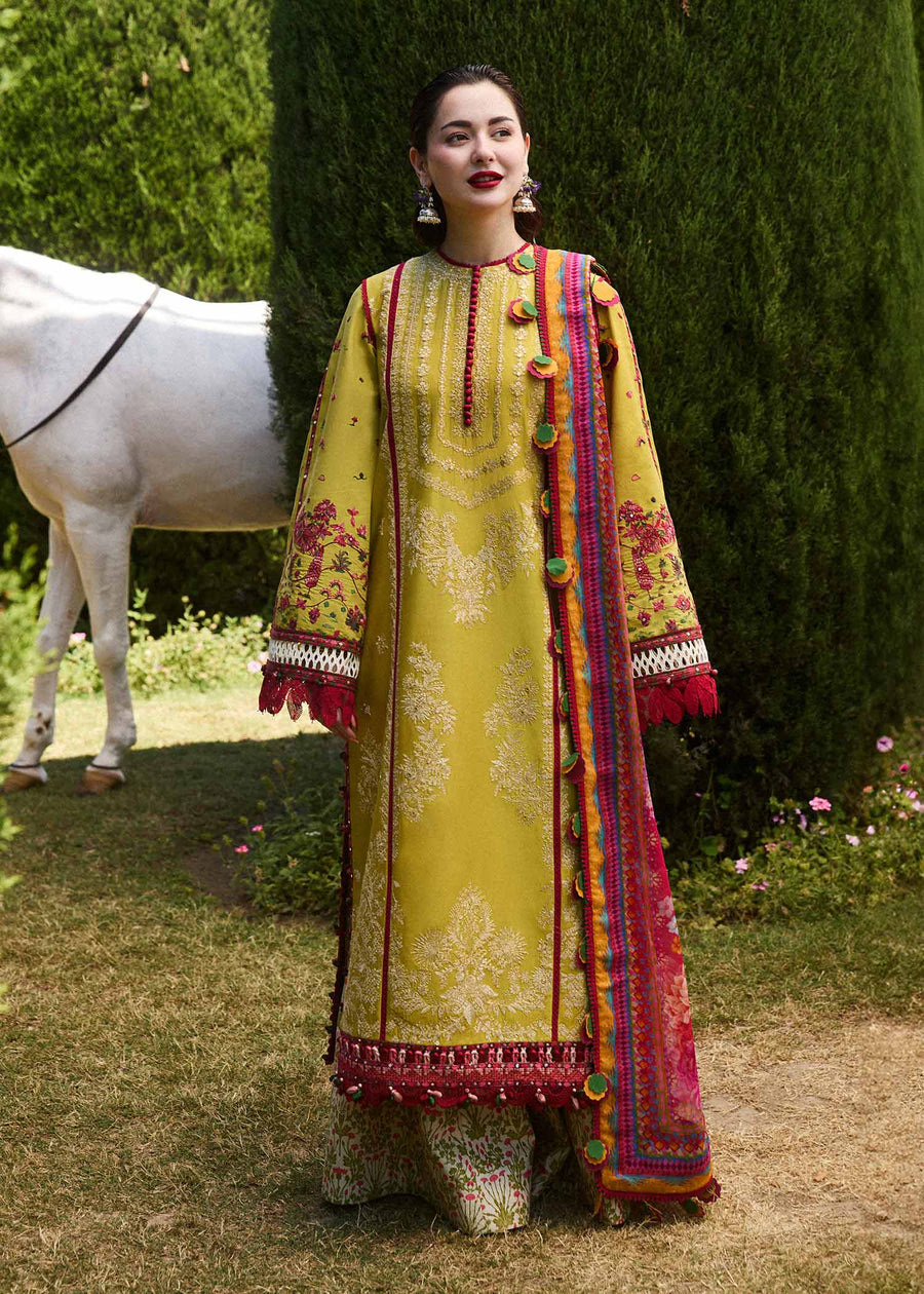 Hussain Rehar Embroidered Luxury Lawn Unstitched 3Pc Suit D-03 ZEST