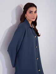 Hemstitch Georgette Affair Embroidered Georgette Stitched 2Pc Suit - Zinc