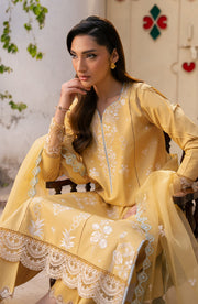 Seran Lamhay Embroidered Lawn Unstitched 3Pc Suit D-09 ZIRA