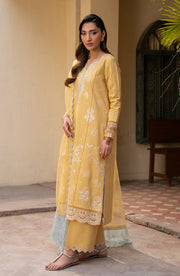 Seran Lamhay Embroidered Lawn Unstitched 3Pc Suit D-09 ZIRA