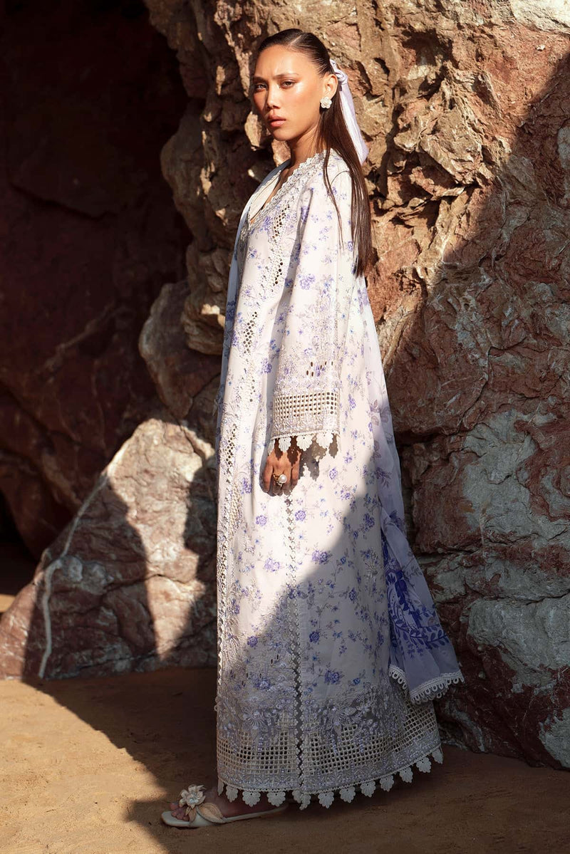 Afrozeh Summer Together Embroidered Lawn Unstitched 3Pc Suit - ZIRCON