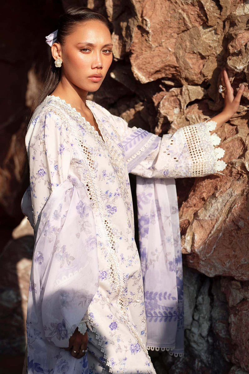 Afrozeh Summer Together Embroidered Lawn Unstitched 3Pc Suit - ZIRCON