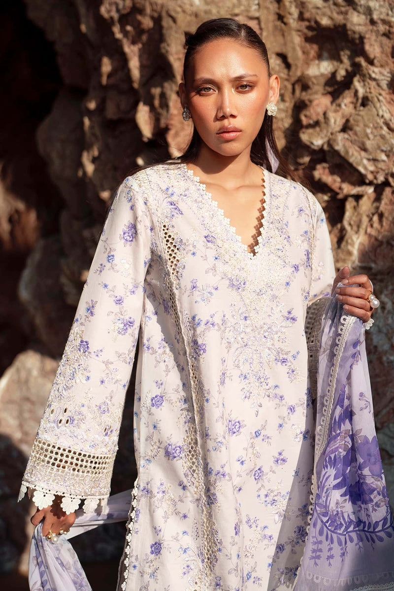 Afrozeh Summer Together Embroidered Lawn Unstitched 3Pc Suit - ZIRCON