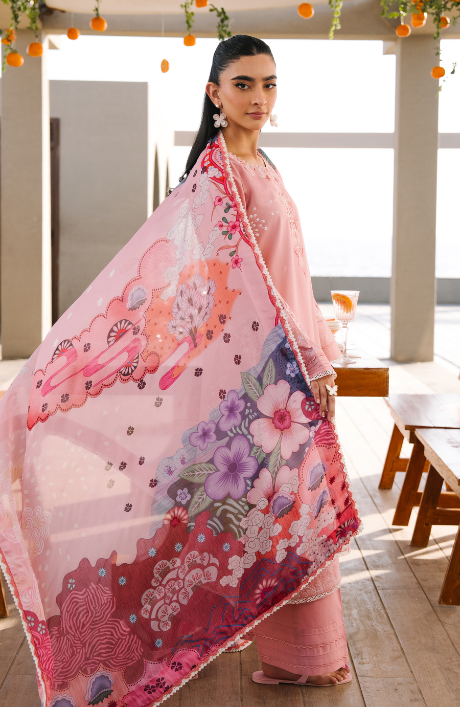 Seran Afsanah Embroidered Lawn Unstitched 3Pc Suit D-07 ZIVA