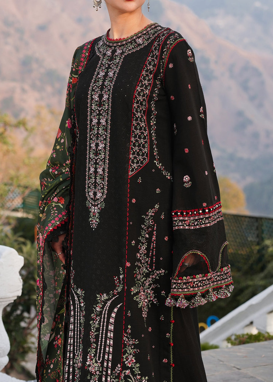 Hussain Rehar Embroidered Khaddar Unstitched 3Pc Suit - Zobia