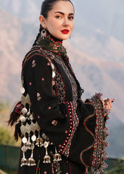 Hussain Rehar Embroidered Khaddar Unstitched 3Pc Suit - Zobia