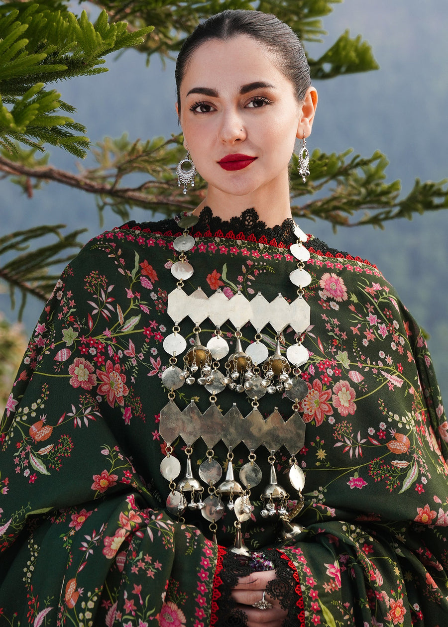 Hussain Rehar Embroidered Khaddar Unstitched 3Pc Suit - Zobia