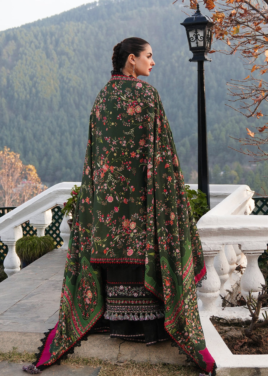Hussain Rehar Embroidered Khaddar Unstitched 3Pc Suit - Zobia