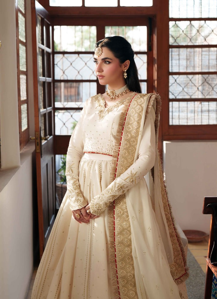 Neeshay Shagun Embroidered Raw Silk Unstitched 3Pc Suit - ZOHRAVAR