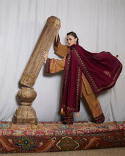 Jugnu Lahore Womenswear Embroidered Karandi Unstitched 3Pc Suit - ZROV