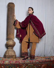 Jugnu Lahore Womenswear Embroidered Karandi Unstitched 3Pc Suit - ZROV