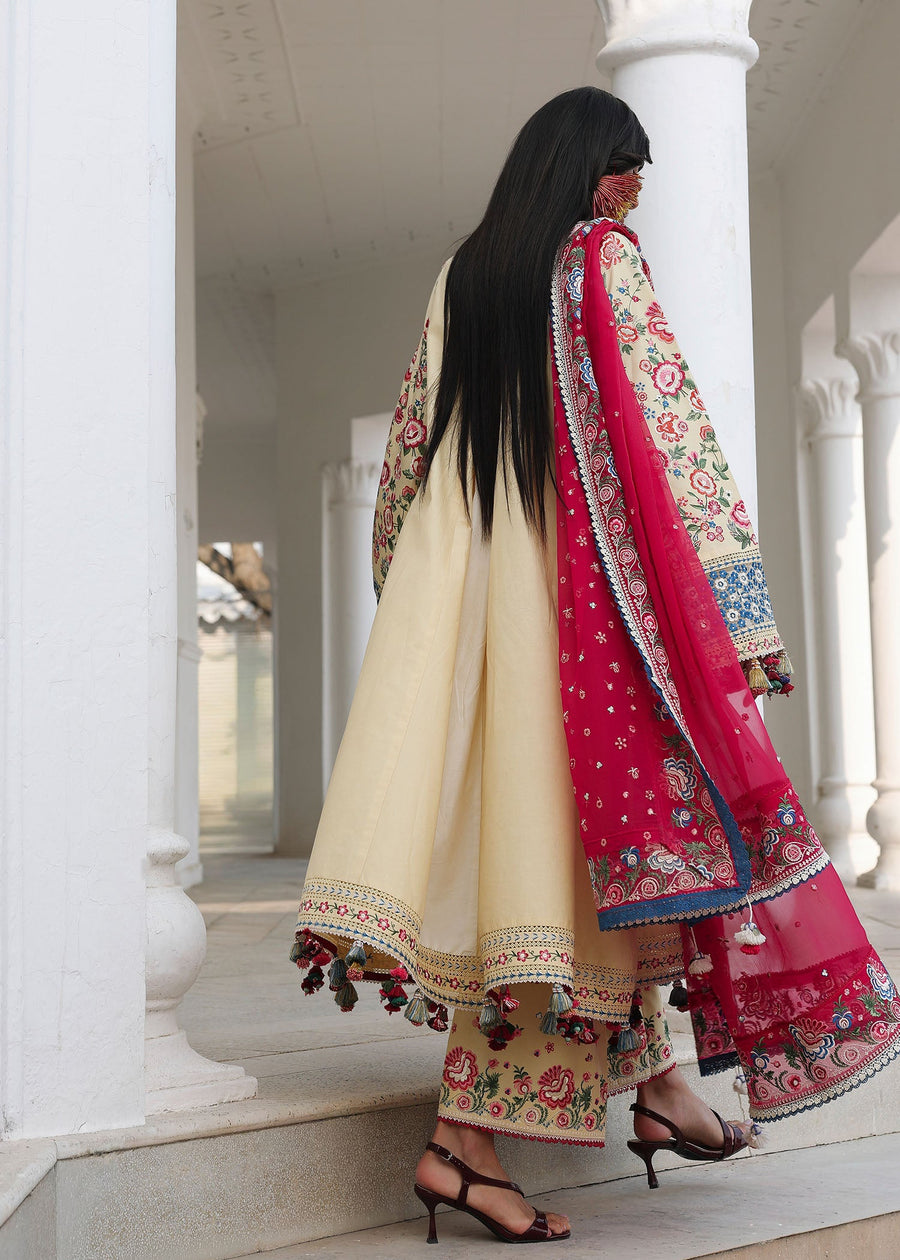 Hussain Rehar Kalabagh Unstitched Embroidered Lawn 3Pc Suit - Zubdah