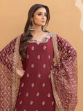 Hemstitch Embroidered Raw Silk Ready to Wear 3Pc Suit - Zurina
