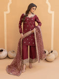 Hemstitch Embroidered Raw Silk Ready to Wear 3Pc Suit - Zurina