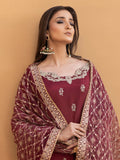 Hemstitch Embroidered Raw Silk Ready to Wear 3Pc Suit - Zurina