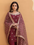 Hemstitch Embroidered Raw Silk Ready to Wear 3Pc Suit - Zurina