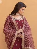 Hemstitch Embroidered Raw Silk Ready to Wear 3Pc Suit - Zurina